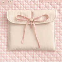 Logo personnalisé Fille Esthétique Rembourré Doux Ordinateur Portable Tablette Protection Puffy Sleeve Pochette Sac avec Nœud Ruban Rosette Fermeture