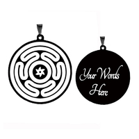Symbole de la roue grecque de Hécate, charme de la magie de Hécate, nécronomie, sorcellerie, amulette, talisman, bijoux, collier en acier inoxydable