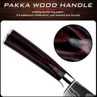 Grandsharp Ensemble de couteaux de chef de haute qualité en acier inoxydable à motif laser, 10 pièces, poignées en bois ambidextres, durables et éco-responsables