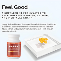 Offre Spéciale Capsule végétalienne de soutien de l'humeur puissante Supplément de safran Extrait de safran Happy Saffron Plus Capsule pour adulte