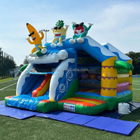 Château Gonflable Commercial Thème Princesse avec Toboggan et Zone de Saut Hupfburg Schloss