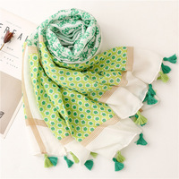 Écharpe fine à imprimé fleur pour femme, foulard musulman, printemps été 2022