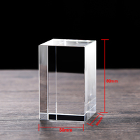 Vente en gros de blocs de cristal K9 vierges, compatibles avec les machines XTool UV, gravure au laser, cube en verre 3D avec boîte cadeau noire
