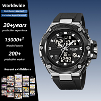 Jam Tangan Digital SKMEI 2119 Pria Layar Ganda Tali TPU Tahan Air 50M Multi-warna untuk Olahraga Luar Ruangan dan Penggunaan Sehari-hari