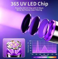 Lampe torche UV rechargeable Type-C puissante 20W, durable, lumière UV violette 365nm pour séchage d'encre et détection fluorescente de billets