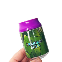 Nouveaux pots en plastique PET de 3,5 g au design de canette de soda, 100 ml, avec bouchon à clapet, pour bonbons gélifiés, herbes sèches et fleurs