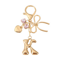 Porte-clés pendentif papillon lettre style minimaliste moderne, best-seller transfrontalier, pour VOUS, breloque de sac en métal alphabet anglais
