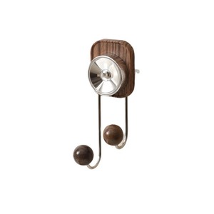 Wood Grain Suction Cup Double Hook Wall Mount Hook For Bathroom Towel Rack Minimalist Design - Product Image 5
