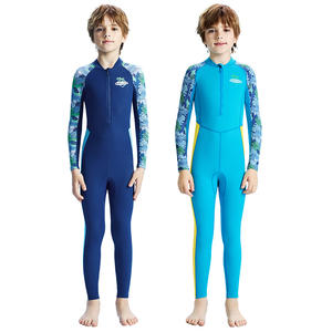 ชุดว่ายน้ำสำหรับเด็กแบบชิ้นเดียวมีซิปด้านหลังแขนยาวป้องกันรังสียูวีแห้งเร็วสำหรับดำน้ำในฤดูใบไม้ผลิ - Product Image 1