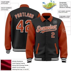 Custom Baseball <b>Jacket</b> Personalized Varsity Letterman <b>Jacket</b> Stitched Name Number Unisex Autumn Casual Pu Fabric Turn-down - Product Image 2