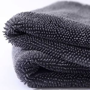 Serviette de séchage ultra douce 40x60 cm gris foncé en microfibre à séchage rapide, tissée 1200 g/m² avec technologie boucle torsadée pour voitures - Product Image 3