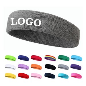 Custom logo Sweat Absorption Exercise Sweat Prevention Fitness Yoga Men's and Women's Pure Cotton <b>Headband</b> - Product Image 1