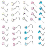 Produits tendance 2024 nouveautés en acier chirurgical vis à nez bijou avec bijoux piercing CZ pour femmes