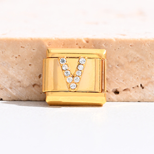 <span class=keywords><strong>Charm</strong></span> Italiano con Lettere in Vendita, Non Ossidabile, Fai-da-Te, in Acciaio Inossidabile Placcato Oro 18K per Braccialetti - Product Image 6
