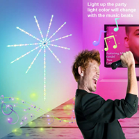 Bande lumineuse LED intelligente Tuya WIFI RGB, design feu d'artifice, pour jardin et fête, avec télécommande APP-IR, son musical coloré et haute qualité