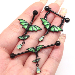 Nuevos y elegantes pendientes de <span class=keywords><strong>Piercing</strong></span> de Halloween, anillos de vientre de pecho, anillo de Nariz de murciélago de acero inoxidable a la moda para <span class=keywords><strong>mujer</strong></span> - Product Image 4