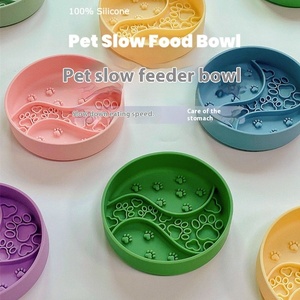 Özel silikon yalama Mat kase köpek katlanabilir silikon köpek kasesi kedi yavaş besleyici köpek yavaş besleyici kase - Product Image 3