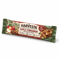 Sachet refermable personnalisé à scellage arrière pour emballage de barres d'avoine à la cannelle et aux noix de pécan, idéal pour les snacks protéinés végétaux