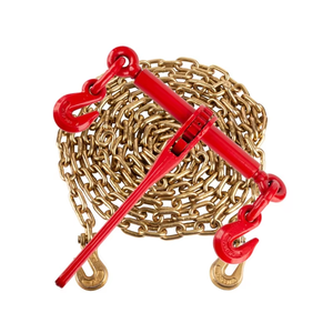 3/8 ''5/16" G70 Транспортировочная цепь и связующее 16 '20' 25 'храповое связующее с крючками на каждом конце - Product Image 2