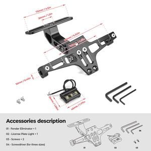 Kit Universal Eliminador de Guardabarros de Motocicleta con Soporte de Matrícula y Soporte para Placa de Matrícula - Product Image 2