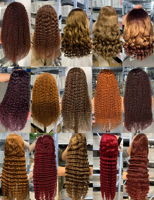 Perruques Sans Colle HD 13x4 Brésiliennes Ondulées Profondes Bouclées Couleur Gingembre Reflet 99J 100% Cheveux Humains En Gros Cheveux Humains Lace Front