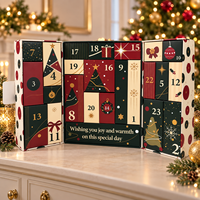 Boîte de calendrier de l'Avent de Noël personnalisée avec tiroirs numérotés, style livre ouvert, emballage cadeau compte à rebours pour produits de beauté et bonbons
