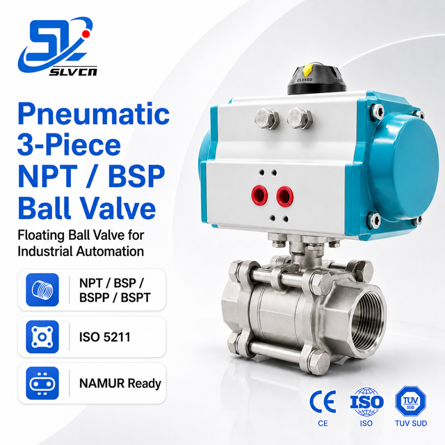 Remote Control Single Acting SS304 SS316 WCB High Temperature Pneumatic Thread Ball Valve with Pneumatic Rotary Actuator