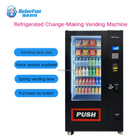 Distributeur automatique intelligent à écran tactile RaiseFun pour boissons et en-cas, avec bouton de changement de température, pour articles de vente au détail