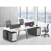 Bureau d'ordinateur moderne 4 places, prix usine, poste de travail modulaire, table d'écriture, mobilier de bureau 5-9 pièces