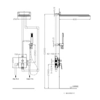 Systèmes de douche encastrés modernes en laiton brossé, thermostatiques, à poignée unique, avec cartouche céramique, pour usage hôtelier, avec pommeau de douche moderne