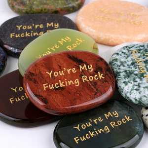 Piedra inspiradora grabada Piedras naturales lmuhammad palabra tallada piedras con palabras Tarjetas traseras - Product Image 6