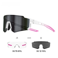 Lunettes de soleil sportives photochromiques personnalisées avec logo, verres incassables pour le cyclisme, protection UV400, vente en gros