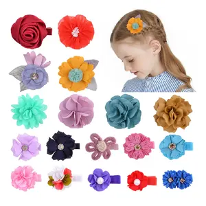 10Pcs/Set Baby Girls Floral Solid With Printed Color Bullet Hair Snap Clips Handmade Hair Clips Hairpins Hair Accessories
