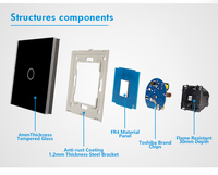 Tawoia Ce Rohs 1_2_3 Gang 2 voies 800w Europe Zigbee Tuya Alexa télécommande lumière maison intelligente mur tactile lumière Wifi interrupteur intelligent