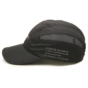 Cappellino Sportivo da <span class=keywords><strong>Uomo</strong></span> a 5 Pannelli in Rete, Personalizzabile <span class=keywords><strong>con</strong></span> Logo, <span class=keywords><strong>Nero</strong></span>, Asciugatura Rapida, Traspirante, 100% Poliestere, per Corsa e Attività Sportive - Product Image 3