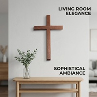 Croix chrétienne en bois massif, à fixer au mur, crochet de prière portable, cadeau religieux fait main, décoration murale, idéal pour la maison et le bureau