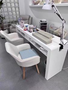Mesa de Manicura Profesional con Ranura Simple/Doble, Caja de Almacenamiento Integrada y Aspiradora Incorporada, Estilo Japonés Sencillo para Salón de Uñas - Product Image 3