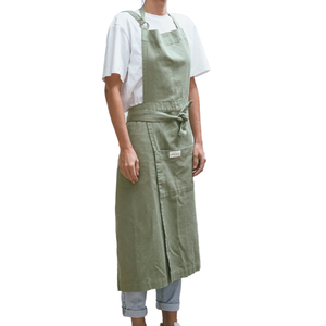 Kit de <span class=keywords><strong>delantal</strong></span> de lino francés de lujo al por mayor, accesorio de cocina de lujo reutilizable con sensación suave lavada a la piedra 100% - Product Image 6