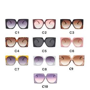 Lunettes de soleil surdimensionnées rétro colorées à logo personnalisé, UV400, monture carrée, pour femmes - Product Image 5