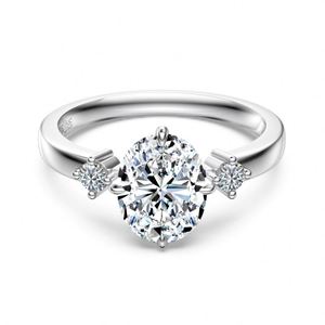 Anillo de Compromiso y Promesa de Boda Dylam de Plata S925 con Baño de Rodio y Piedra de Moissanita D VVS1 para Mujer - Product Image 1