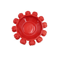 Grand bol à tomates en céramique émaillée colorée, style nordique 3D réaliste, plateau à fruits rouge très esthétique pour salon