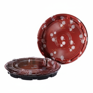 Plateau de restauration jetable recyclable de Taiwan avec boîtes en plastique au design en relief pour sushis et salades à usage industriel - Product Image 1