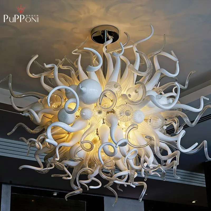 Pendant Light Chandelier Murano Chihuly Style Pendant Lighting White Blown Glass Chandelier Manufacturer