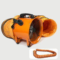 Ventilateur industriel axial à aspiration puissante, portable, électrique, 8-20 pouces, à haut débit d'air, roulement à billes en aluminium, puissant, 220V, registre d'évacuation