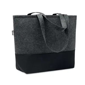 Shopper DUO INDICO in feltro RPET, merchandising sostenibile - Product Image 1