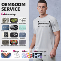 HUCAI personnalisé évacuation de l'humidité thermoscellage Tech réfléchissant léger séchage rapide ajustement hommes Gym Fitness entraînement course t-shirts