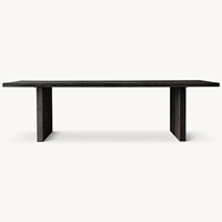 Ensemble de meubles de salle à manger en chêne de luxe moderne, table rectangulaire avec hauteur réglable pour la maison, l'appartement, l'hôtel