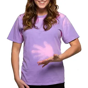 Camiseta de algodón con luz solar UV que cambia de Color, para mujer, fotocromática, cambio de Color