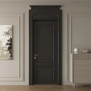 تصميم الشرائح العمودية الحديثة الصلبة MDF لوحة خضراء خشبية غرفة نوم الباب الداخلي للشقق السكنية سوينغ - Product Image 3