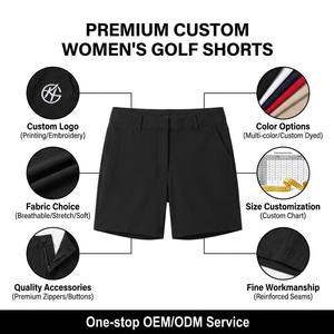 Shorts <span class=keywords><strong>de</strong></span> golf noirs pour femmes, anti-humidité, coupe ajustée, taille haute, respirants, avec poches, pour la randonnée, personnalisables - Product Image 3
